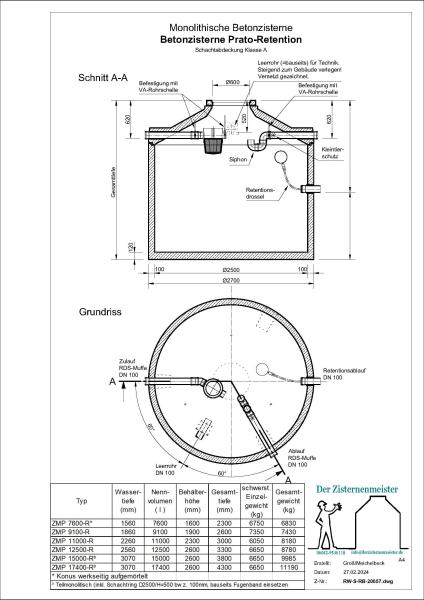 Betonzisterne Prato-Retention